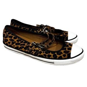 CONVERSE Women's Chuck Taylor All Star Dainty Mary Jane Leopard Print Sz 6